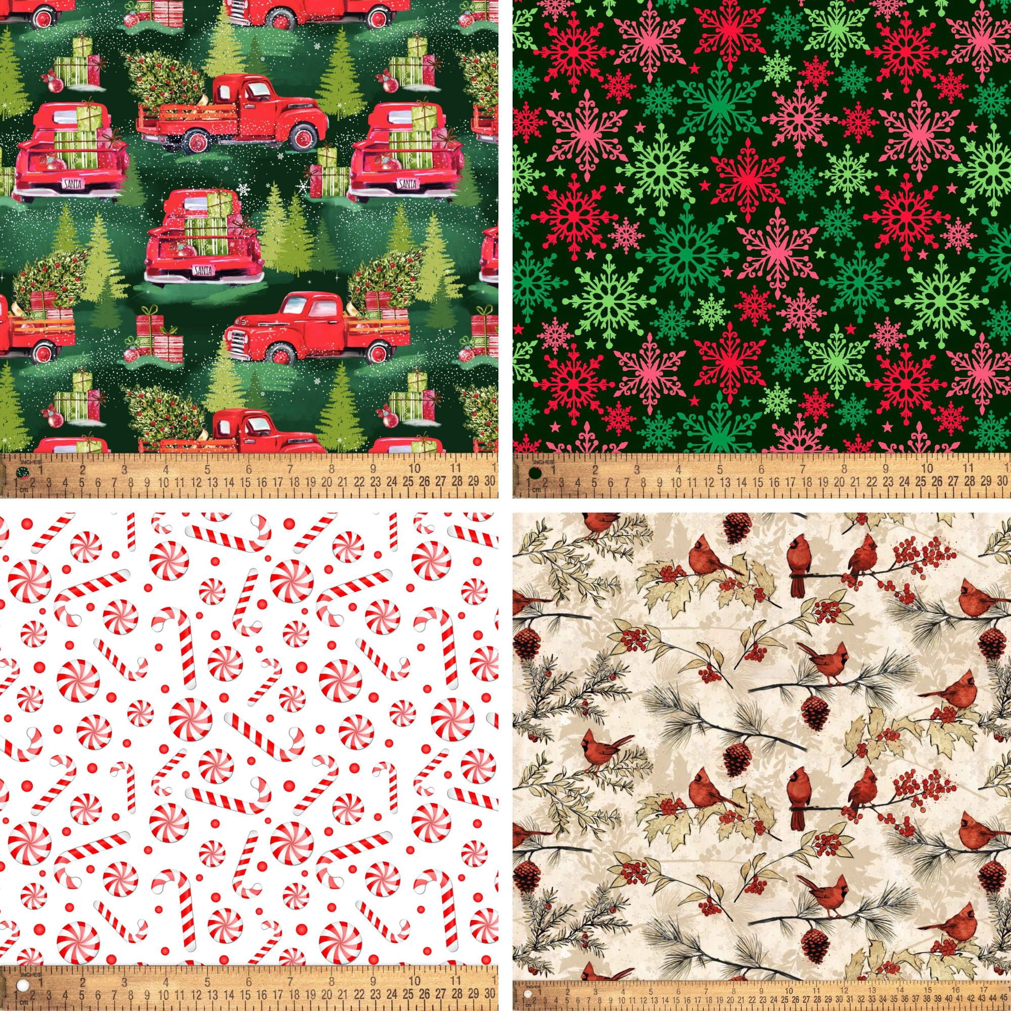 David Textiles, Inc. Christmas Half-yard Precut Assortment, 32 pieces