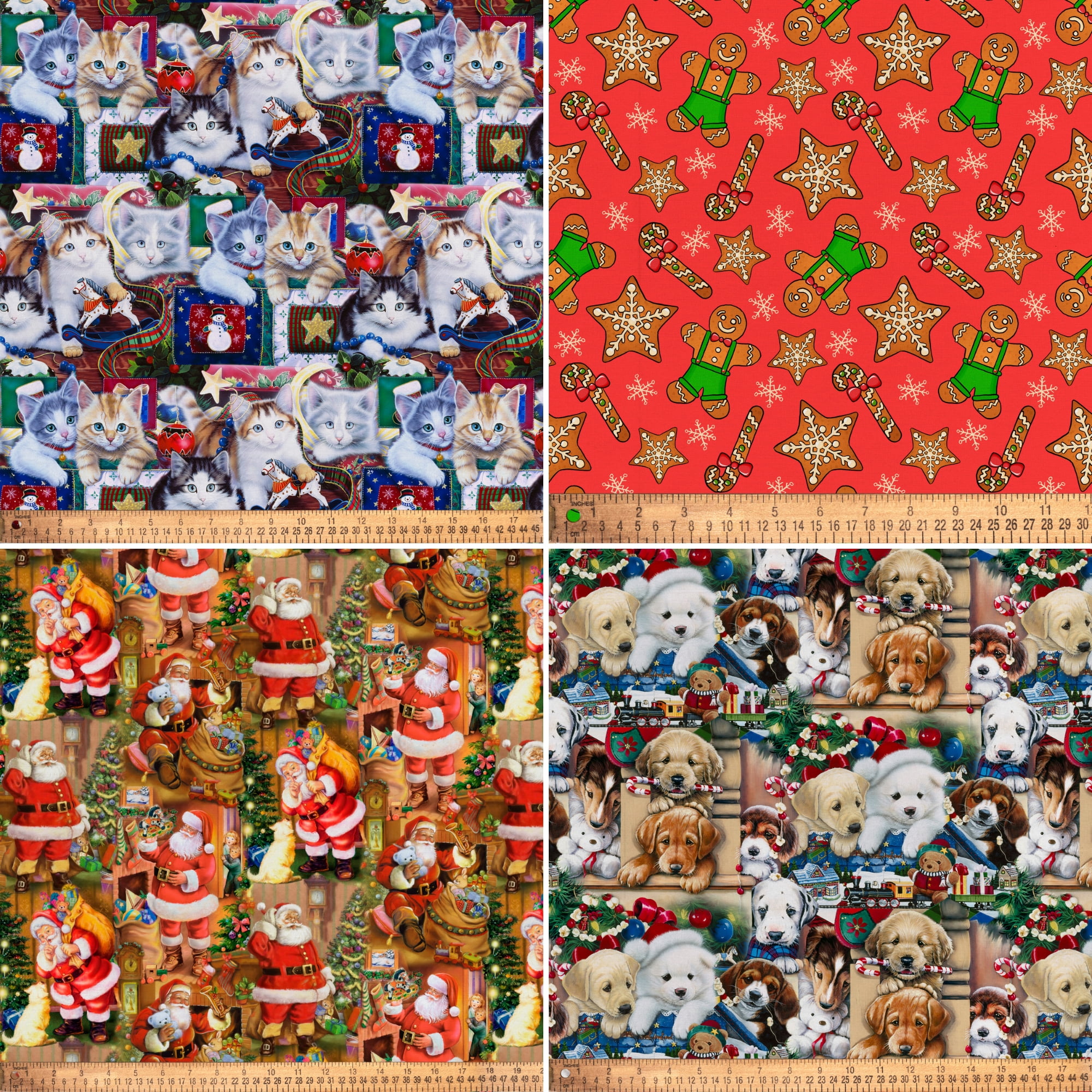 David Textiles, Inc. Christmas Half-yard Precut Assortment, 32 pieces