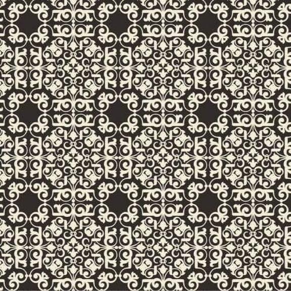 David Textiles Ladies & Gentlemen Parfum Tiles Grid Black and White 100% Cotton Fabric sold by the yard