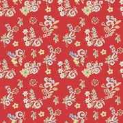 David Textiles Morning Bloom Ditsi Red Cotton 1 Yard Fabric Cut