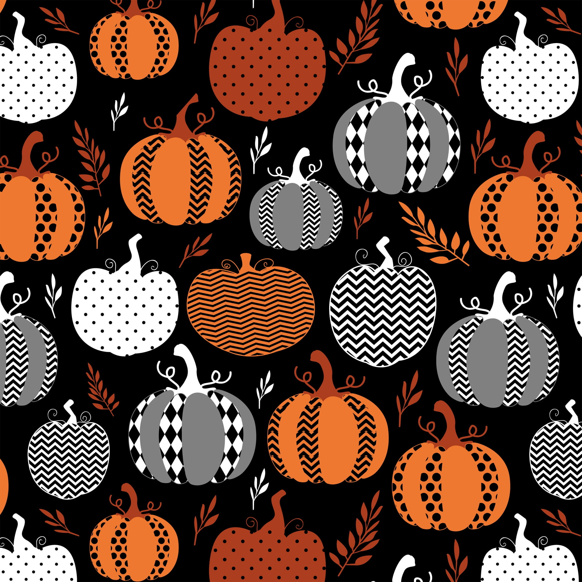 David Textiles Night Pumpkin Black 44