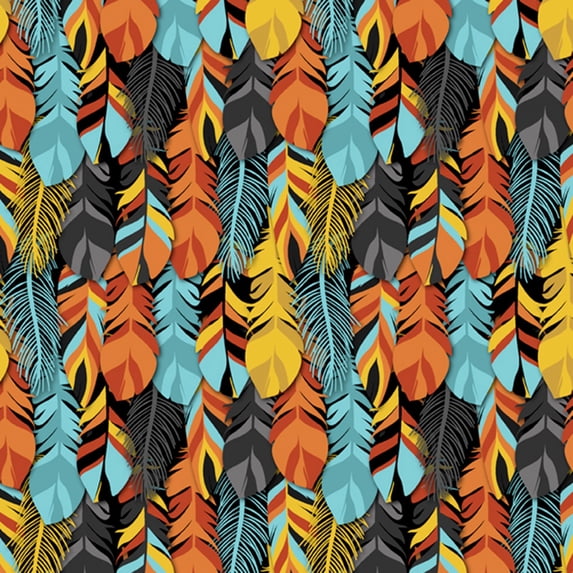David Textiles Packed Feathers 100% Cotton Fabric by The Yard
