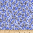 thumbnail image 1 of David Textiles Paisley Blue 100% Cotton Fabric sold by the yard, 1 of 1