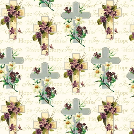 David Textiles Religious Faith 36" Cotton Sewing & Craft Fabric 1 yd Pre-cut, Multi-Color