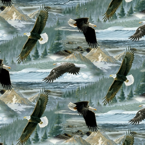David Textiles Soaring Along The Shores Multicolor 100% Cotton Sold by The Yard