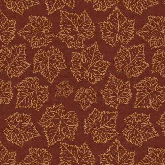 David Textiles Tonal Toss Grape Leaves Wine Beige 100% Cotton Fabric sold by the yard