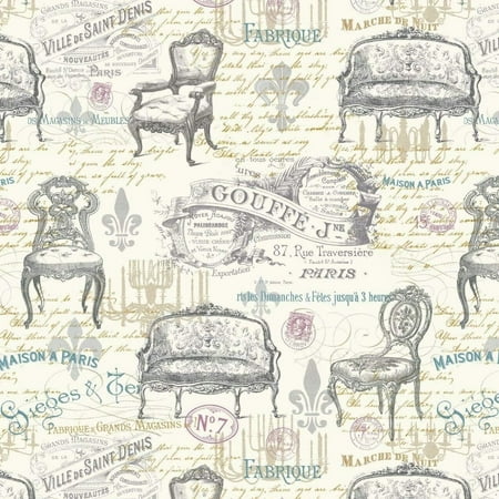 David Textiles Wild Apple Victorian Vintage Furniture Chairs Cream 100% Cotton Fabric sold by the yard