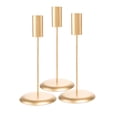 thumbnail image 1 of David Tutera Matte Gold Taper Candle Holders, 3 Pack, 1 of 9