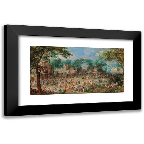 David Vinckboons 14x9 Black Modern Framed Museum Art Print Titled - Saint George's Kermesse