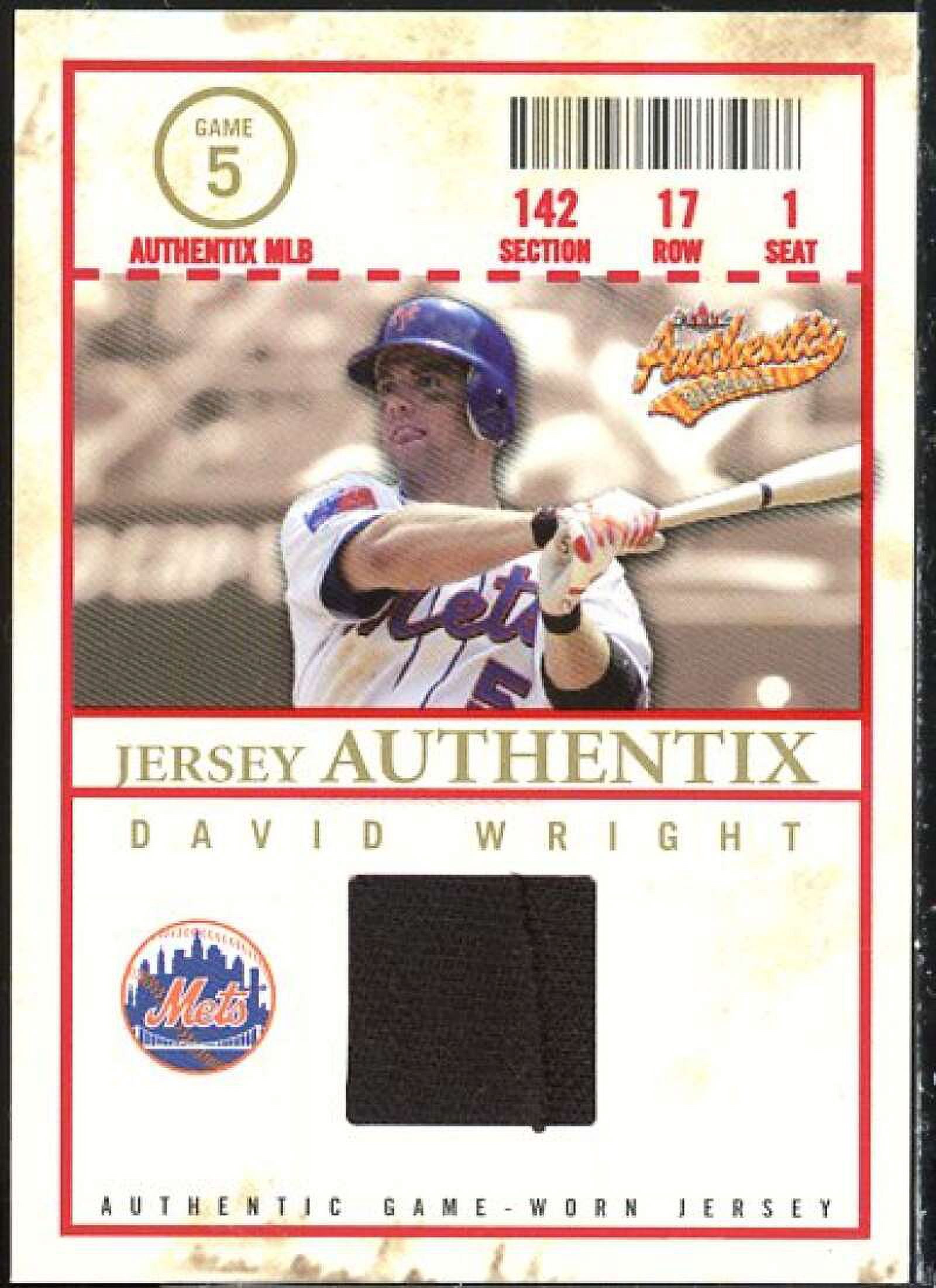 Collectible David Wright Card 2005 Fleer Authentix Jersey General ...