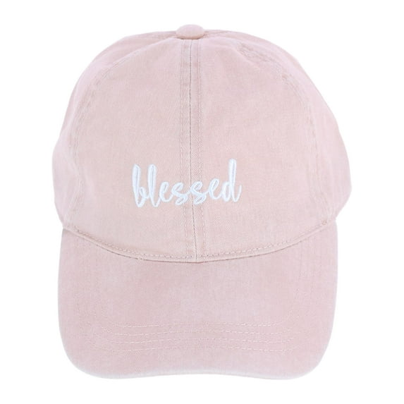 David & Young Blessed Embroidered Denim Baseball Cap Hat (Women)
