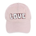 thumbnail image 1 of David & Young  Chenille Love Lettered Baseball Cap Hat (Women), 1 of 3