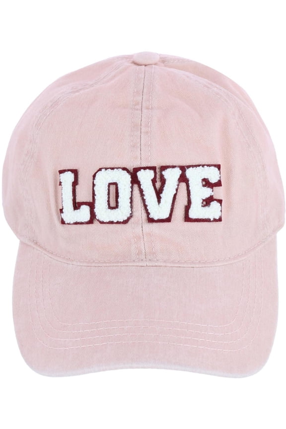 David & Young  Chenille Love Lettered Baseball Cap Hat (Women)