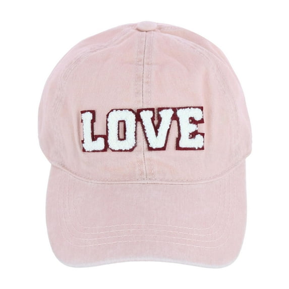 David & Young Chenille Love Lettered Baseball Cap Hat (Women)