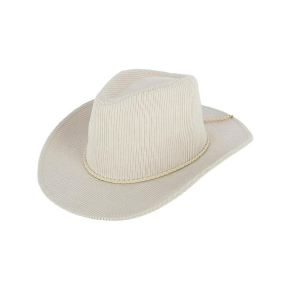 David & Young Courduroy Cowboy Hat with Braided Suede Hat Band (Women)