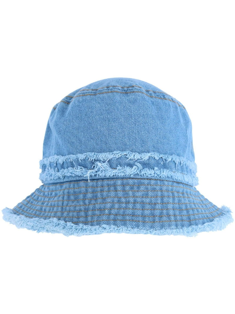 David & Young Distressed Denim Bucket Hat with Frayed Edges  display picture 2
