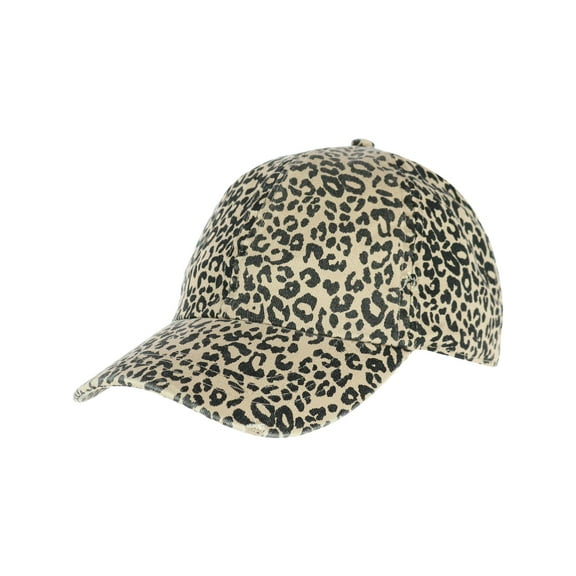 David & Young  Distressed Leopard Print Baseball Hat (Women)