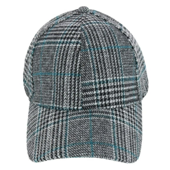 David & Young  Menswear Houndstooth Plaid Baseball Cap (Women)
