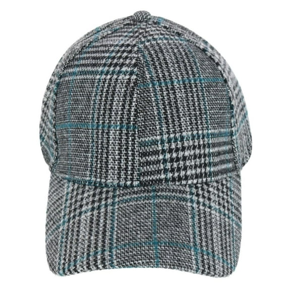 David & Young Menswear Houndstooth Plaid Baseball Cap (Women)