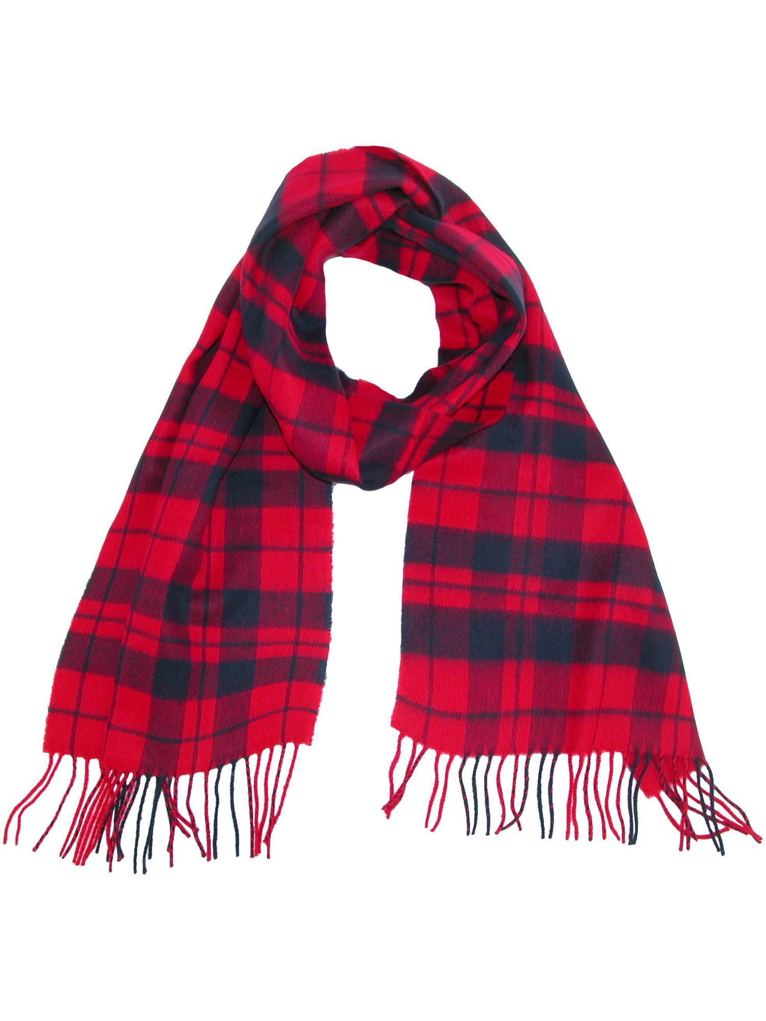 David & Young Soft Plaid Winter Scarf - Green, 12x65 Inches, Softer Than Cashmere