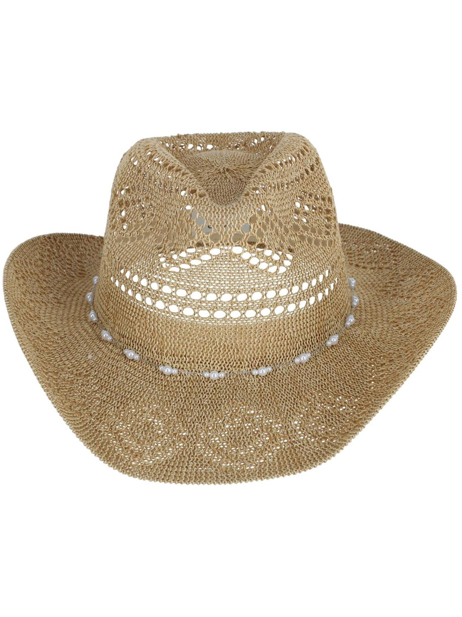 7685 David & Young Women\'s Straw Cowboy Hat With Silver Star Underbrim, Straw 71OQTsOPvNL.  main image 2