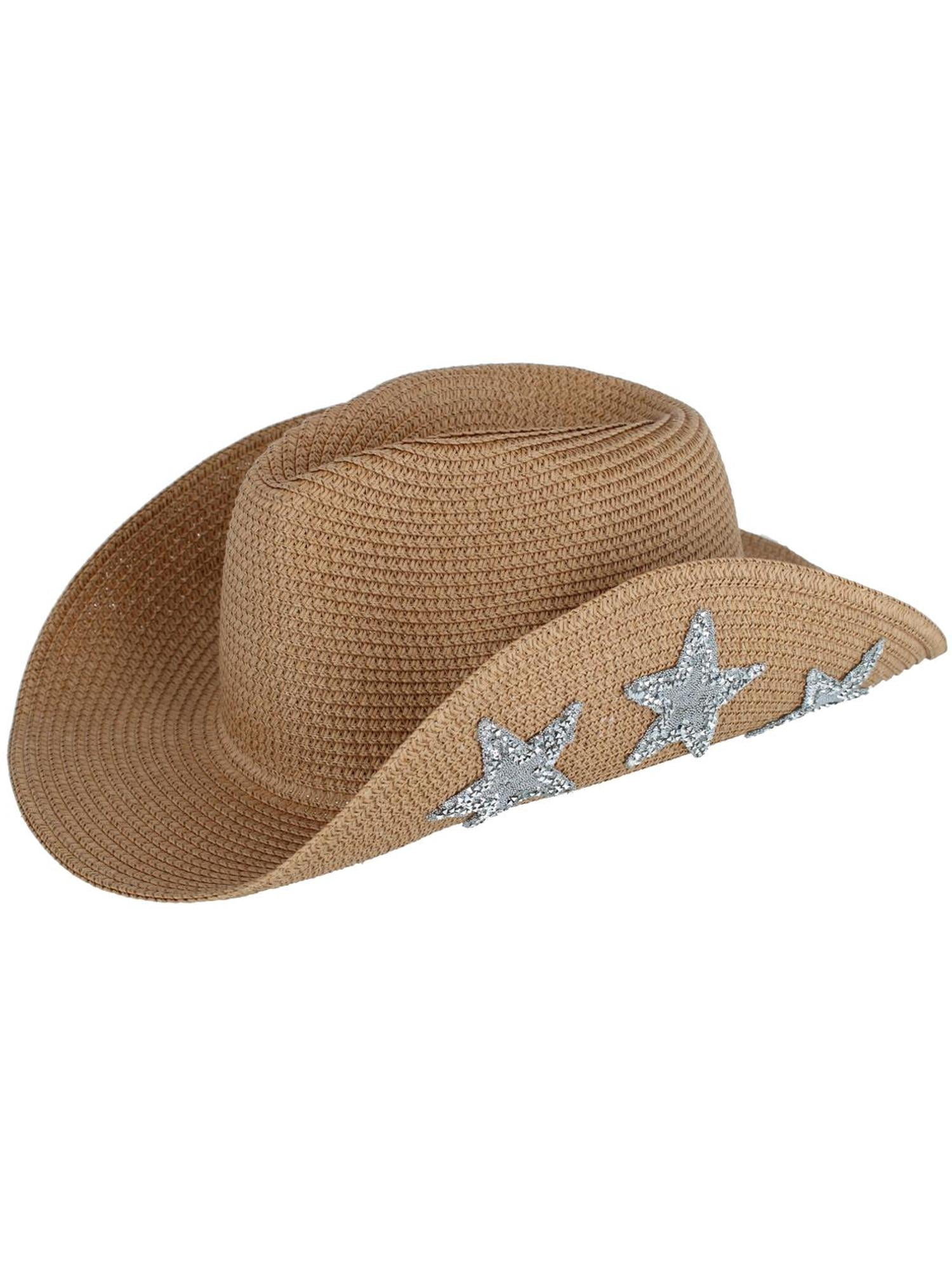 7685 David & Young Women\'s Straw Cowboy Hat With Silver Star Underbrim, Straw 71OQTsOPvNL.  main image 4