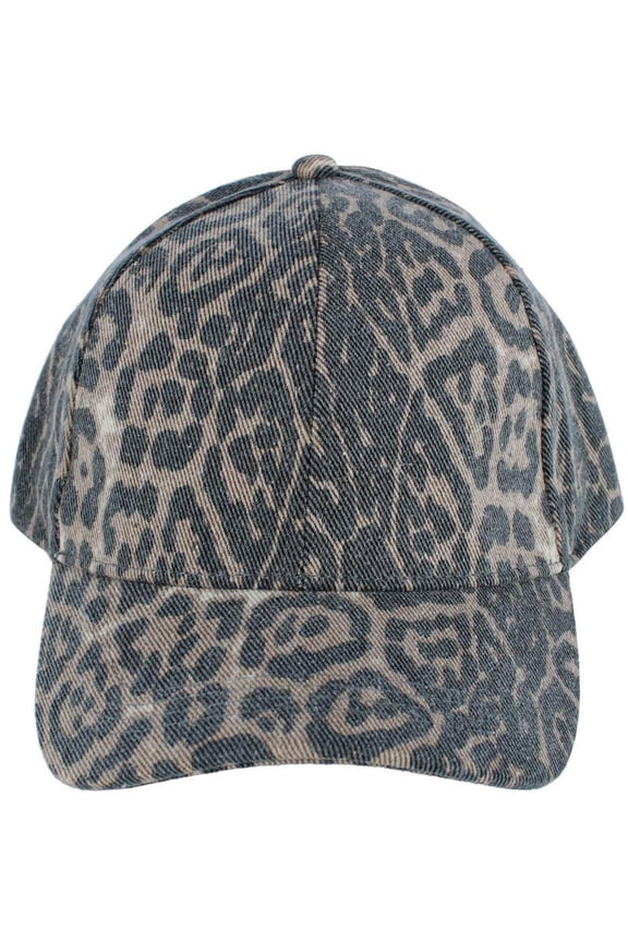David & Young Washed Leopard Print Baseball Cap (Women)