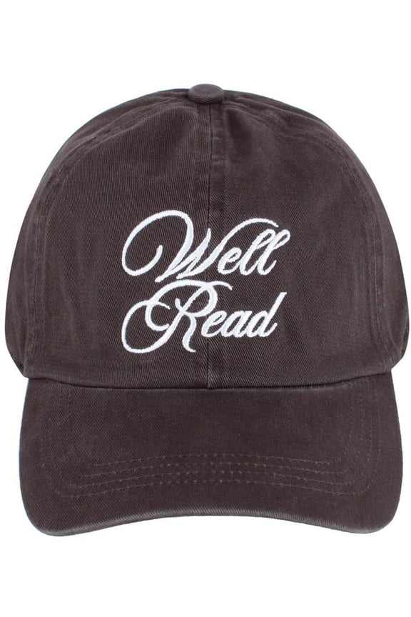 David & Young Well Read Washed Embroidered Baseball Cap (Women)