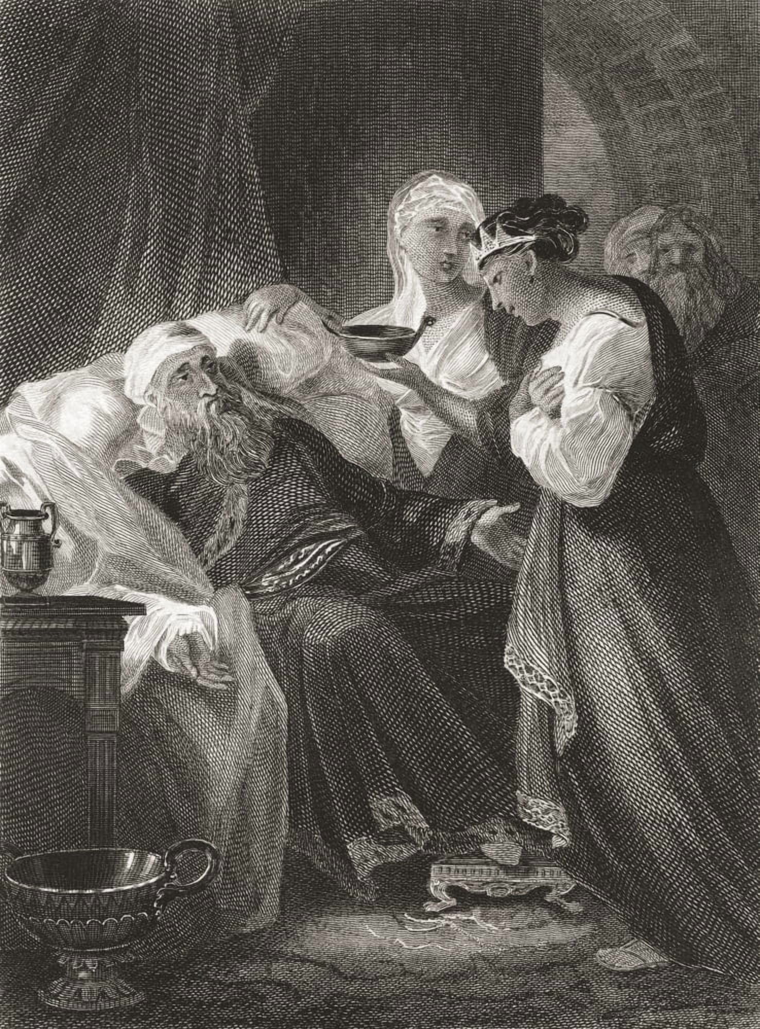 David and Bathsheba From a 19th century print Canvas Art - Ken Welsh Design Pics (12 x 17)