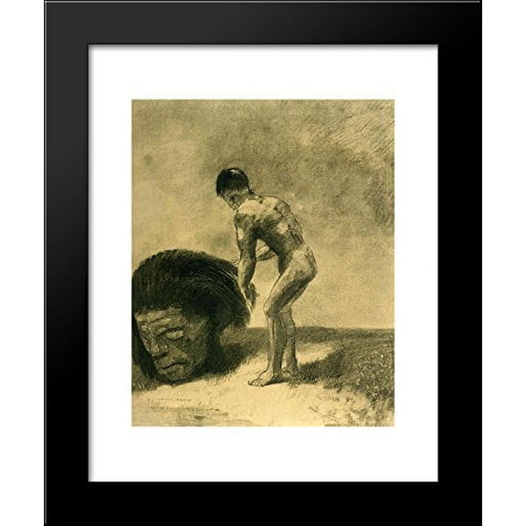 David and Goliath 20x24 Framed Art Print by Redon, Odilon