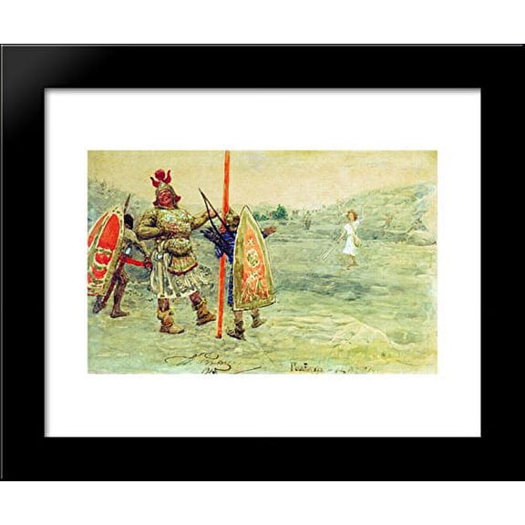 David and Goliath 20x24 Framed Art Print by Repin, Ilya