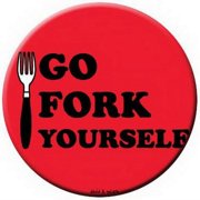 David and Goliath Go Fork Yourself Button 81046
