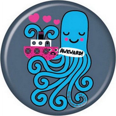 David and Goliath Octopus Love Button 81853