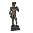 thumbnail image 1 of David by Michelangelo bronze statue replica  - Size: 13"L x 10"W x 36"H., 1 of 11