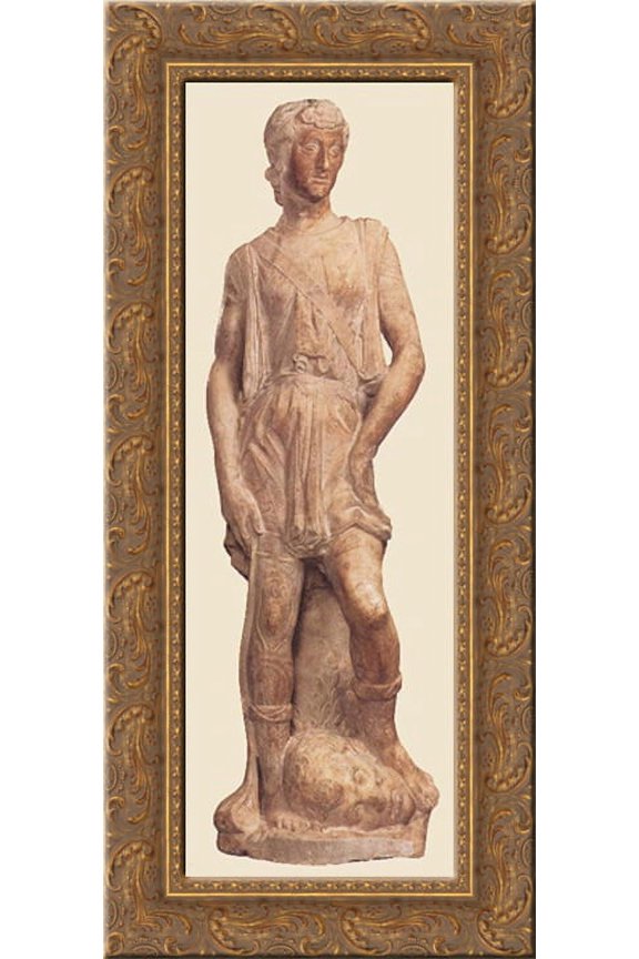 David of Casa Martelli 14x24 Gold Ornate Wood Framed Canvas Art by Donatello