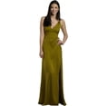 thumbnail image 1 of David’s Bridal, The Edit by DB Studio Women's Formal Plunge Seamed Slim A-Line Dress, Full Length, Charmeuse, 1 of 8