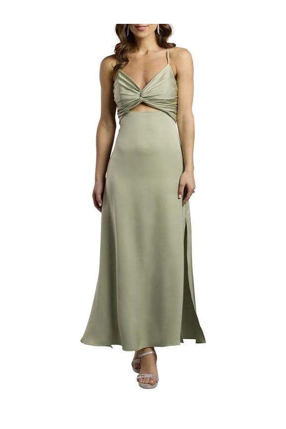 David’s Bridal, The Edit by DB Studio Women's Formal Twist Bodice Sheath Dress with Cutout, Ankle Length, Charmeuse