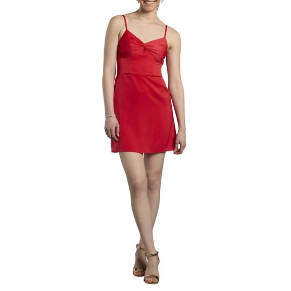 David’s Bridal, The Edit by DB Studio Women's Formal V-Neck Mini Dress with Scarf, Short, Charmeuse