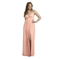 thumbnail image 1 of David’s Bridal, The Edit by DB Studio Women's Formal Spaghetti Strap A-Line Dress with Slit, Full Length, Chiffon, 1 of 7