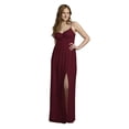 thumbnail image 1 of David’s Bridal, The Edit by DB Studio Women's Formal Spaghetti Strap A-Line Dress with Slit, Full Length, Chiffon, 1 of 7