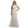 thumbnail image 1 of David’s Bridal, The Edit by DB Studio Women's High Neck Bow Back Mermaid Wedding Dress, Full Length, Satin, 1 of 8