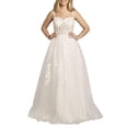 thumbnail image 1 of David’s Bridal, The Edit by DB Studio Women's Formal Lace Applique and Illusion Corset Ball Gown, Full Length, Tulle, 1 of 5