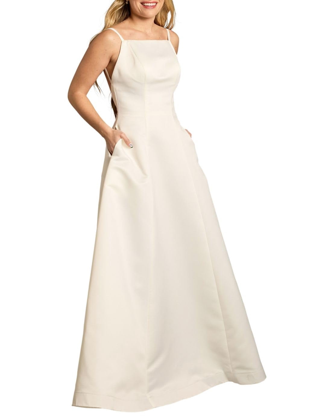 blue dress for baby girl Sparkly A-line Scoop Neck Beach Wedding Dresses, MW1038 main image 0