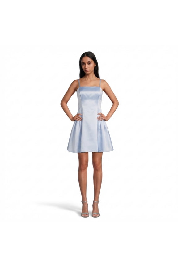David’s Bridal, The Edit by DB Studio Women's Formal Drop Waist Mini Dress, Short, Satin
