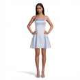 thumbnail image 1 of David’s Bridal, The Edit by DB Studio Women's Formal Drop Waist Mini Dress, Short, Satin, 1 of 6