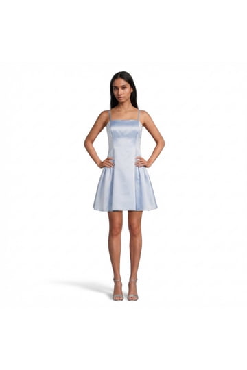 drop waist light blue dress Elegant Navy Blue One Shoulder Bridesmaid Dress, Blue Wedding Party Dr –  Cutedressy