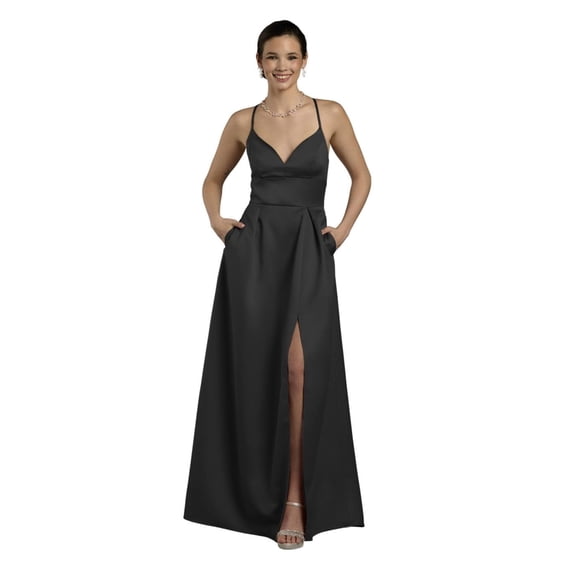 David’s Bridal, The Edit by DB Studio Women's Formal Empire Waist Ball Gown, Full Length, Satin