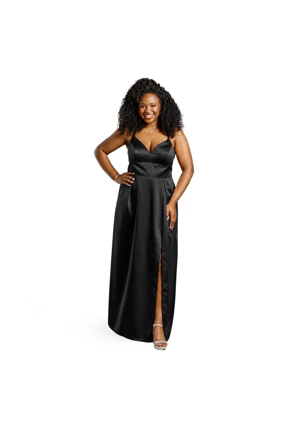 David’s Bridal, The Edit by DB Studio Women's Formal Empire Waist Ball Gown, Full Length, Satin