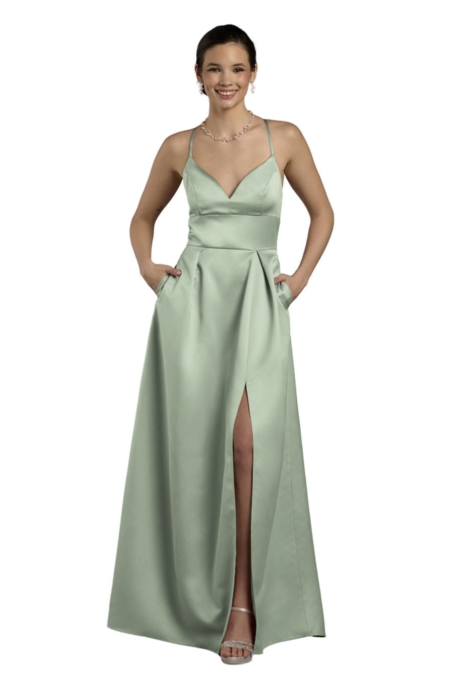 David's Bridal, The Edit by DB Studio Women's Formal Empire Waist Ball Gown,  Full Length, Satin - Walmart.com