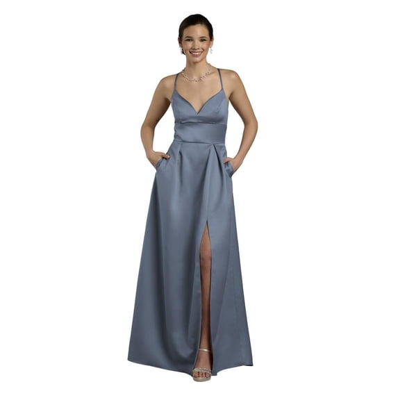 David’s Bridal, The Edit by DB Studio Women's Formal Empire Waist Ball Gown, Full Length, Satin